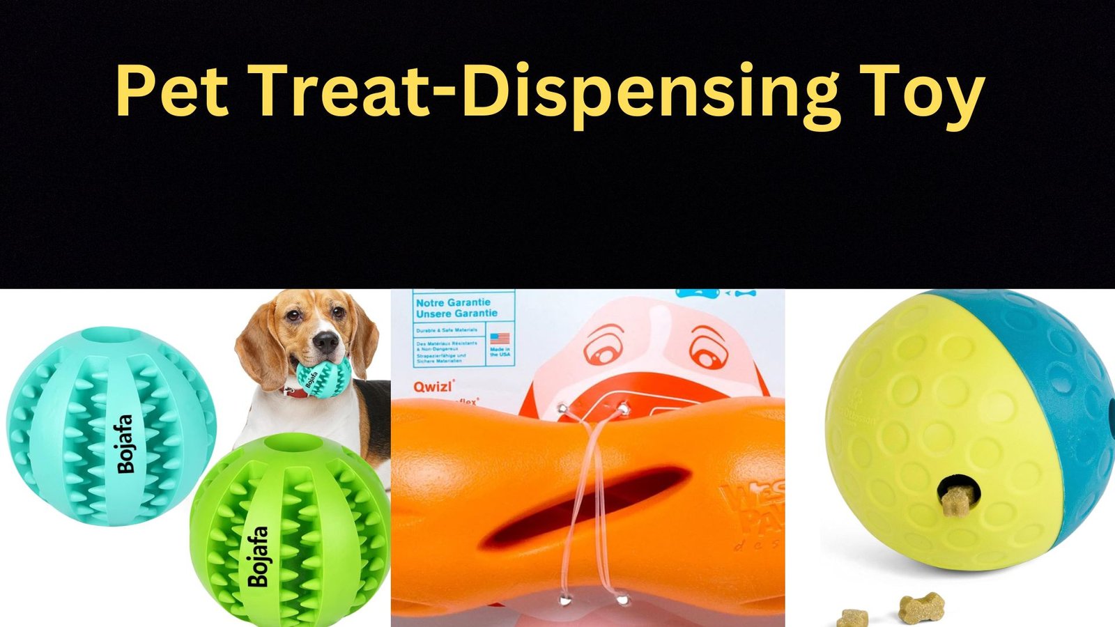 pet Treat-Dispensing Toy where dog plays with ball