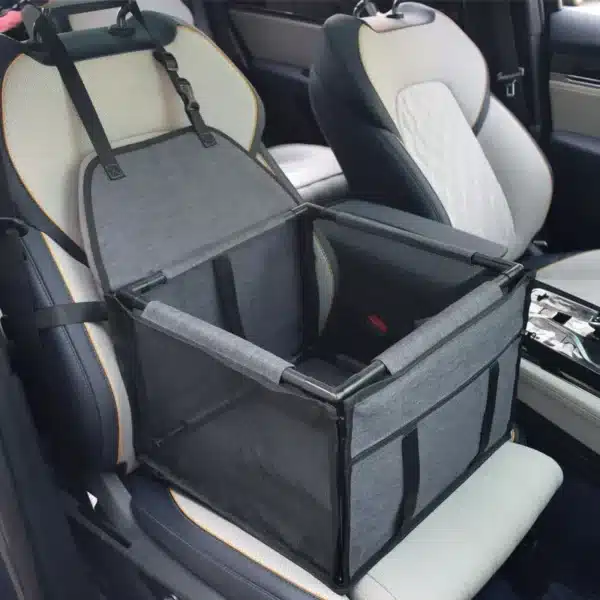 a black put in a car seat